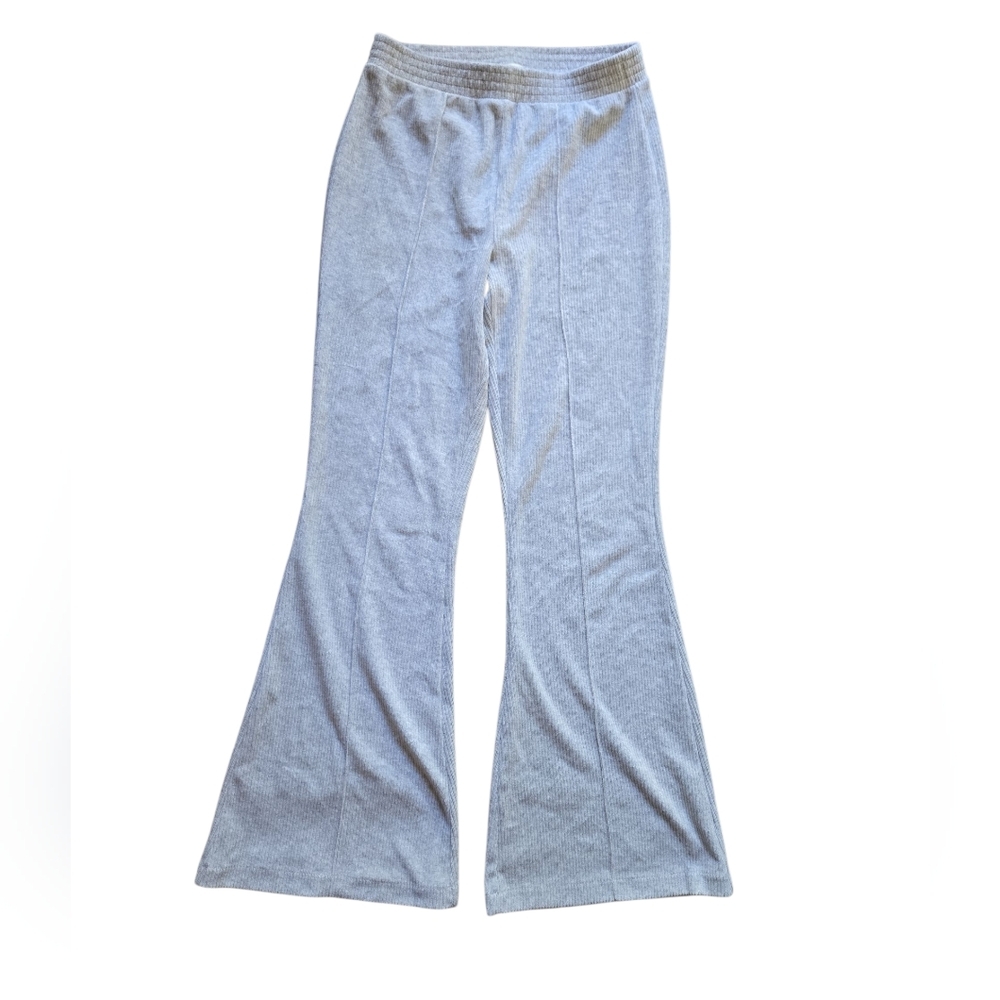Aerie Velour Ribbed Flare Lounge Pants Gray~Small Regular